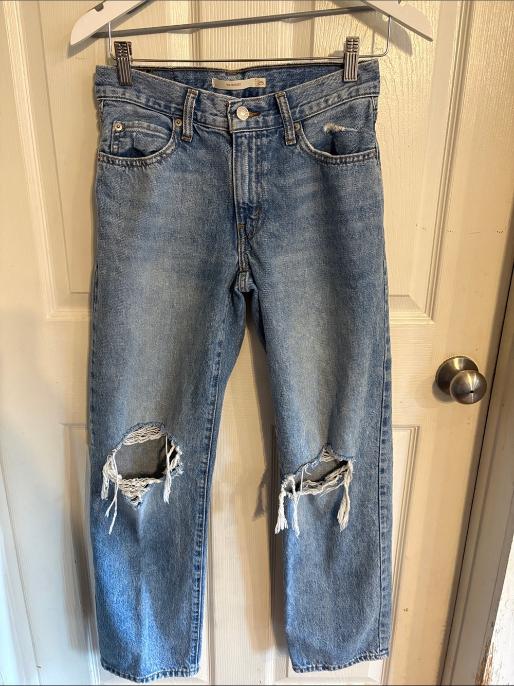 Classic Blue Distressed women’s Jeans